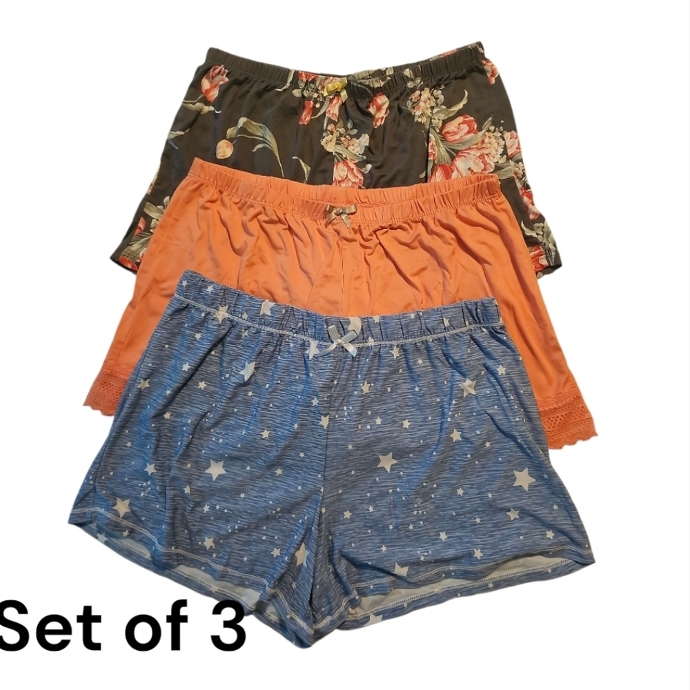 Floral, Orange, and Starry Night Women's Sleep Shorts Set